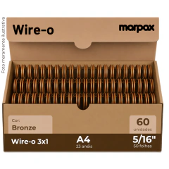 Wire-o para Encadernação 3X1 A4 Bronze 5/16 para 50fls 60un