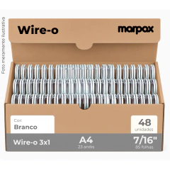 Wire-o para Encadernação 3X1 A4 Prata 7/16 para 85fls 48un