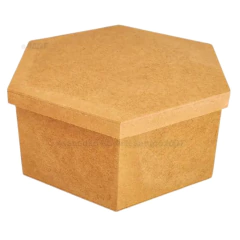 Caixa Sextavada Tampa Sapato 25x11 MDF Madeira Marpax 01un