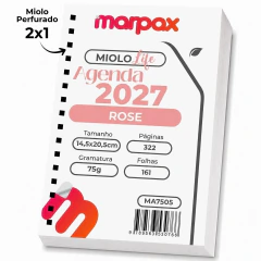 Miolo de Agenda Life 75g 14,5x20,5 Furado Rose Marpax 01un