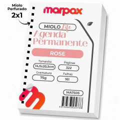 Miolo de Agenda Permanente Life 75g Furado Rose Marpax 1un
