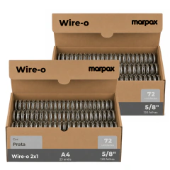Kit Wire-o para Encadernação 2X1 A4 Prata 5/8120fls 72un