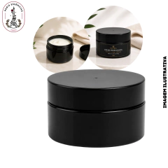 Pote Plástico Preto c/Tampa Preta 200ml - (UN)