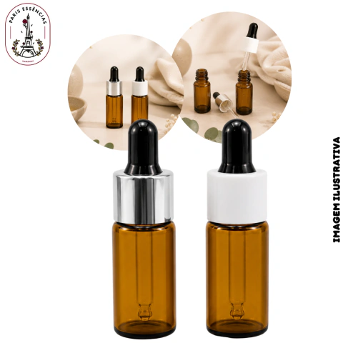 Vidro Âmbar c/Bulbo Conta Gotas Luxo 05ml - (UN)