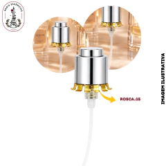 Válvula Easy Lock Prata c/Garra Metalizada Dourada Cano Curto Rosca.:15 - (UN)