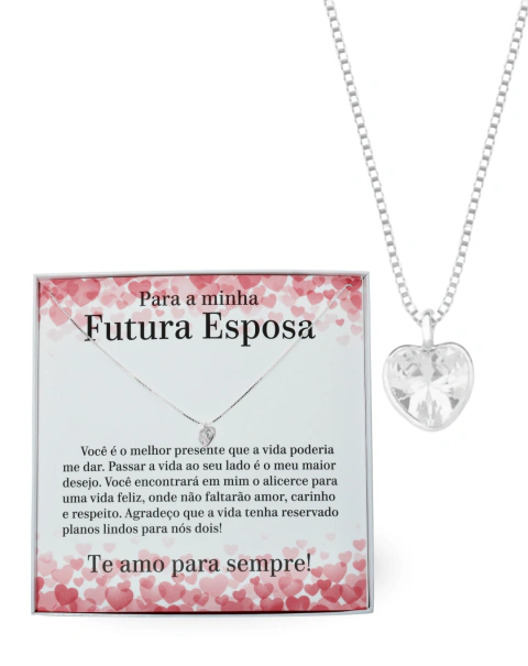 Presente Para Futura Esposa Noiva Namorada Colar Prata 925
