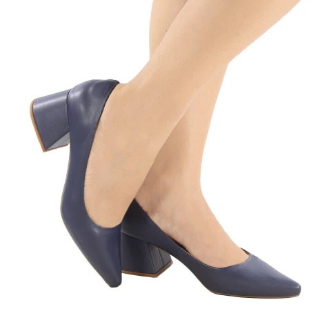 Imagem do Scarpin Feminino Salto Bloco Liso