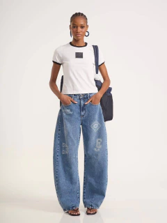 Calça Jeans Dublin Baggy com Estampa - Colcci Jeans