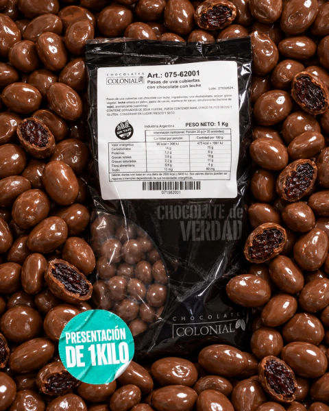 Pasas de Uva Bañadas en Chocolate Colonial x 1 kg