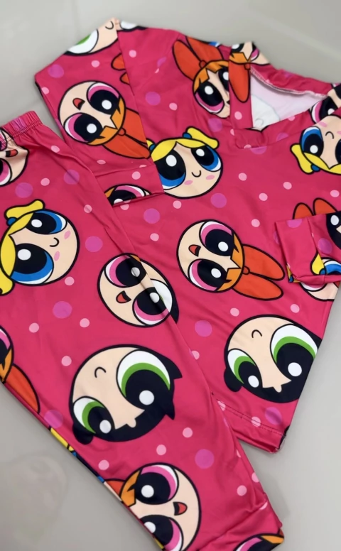 Pijama Meninas Super Poderosas - Manga Longa e Calça Infantil