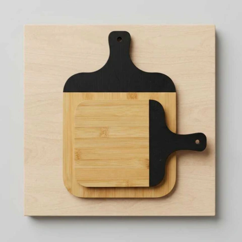 Set de 2 Tablas de Bambú + Mango Negro