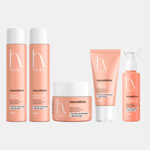 Kit Nutrição Capilar Macadâmia Cabelos Secos Hydra 5 Itens