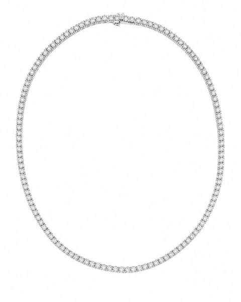 Colar Riviera Inteira em Prata 925 com Zircônias Redondas-2,5mm