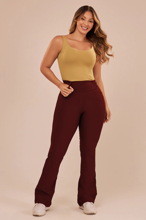 Calça Flare com Passador Perform - Ma Chérie Moda Fitness