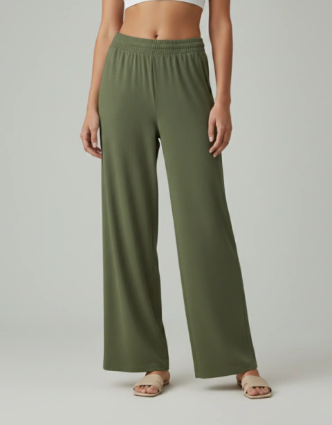 Calça Feminina Wide Leg - Verde - comprar online