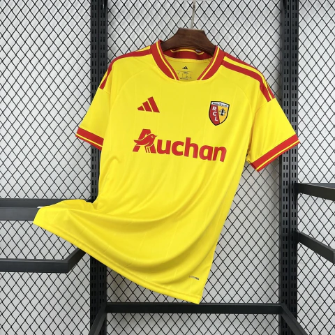 Camisa RC Lens I 26/27 - Torcedor Puma Masculina - Amarela com detalhes em vermelho