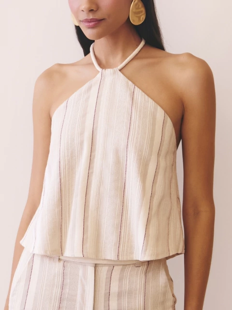 BLUSA LISTRADA OFF WHITE MOOSER - comprar online