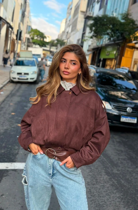 Jaqueta Oversize Suede - Villa Fashion