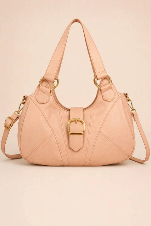 Bolsa Média Transversal D Bell Outlet Fashion Bella Nude