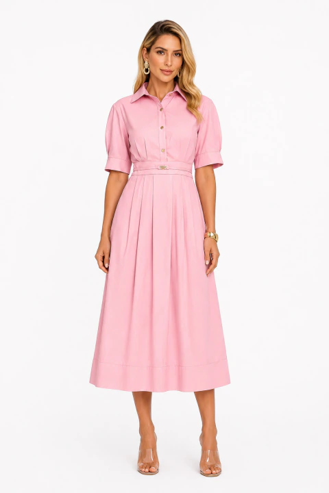 Vestido Midi D Bell Outlet Fashion Rosa