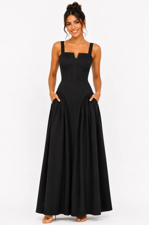 Vestido Longo D Bell Outlet Preto