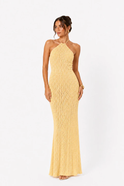 Vestido De Renda D Bell Outlet Fashion Amarelo