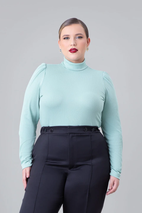 BLUSA MANGA LONGA BASIC TF - PASTEL GREEN