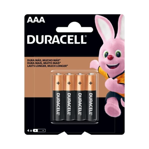 PILHA ALCALINA AAA C/4 DURACELL - MN2400B4