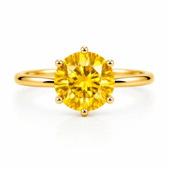 Anel Regulável Princess Fancy Yellow ponto de luz com banho em ouro 18k - comprar online
