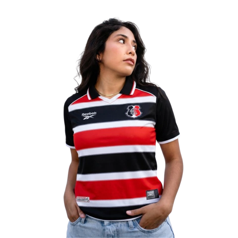 Camisa Santa I 2026/27 Torcedor Reebok Feminina - Preto, Vermelho e Branco - comprar online