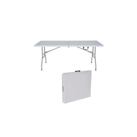 Mesa Plegable de Camping Blanca 180x70 cm Portátil y Resistente - comprar online