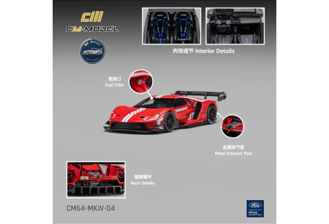 [Pré-venda] - CM Model - Ford GT Mk IV - Vermelho - Vermelho - R$ 209,90