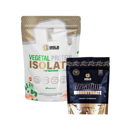 Combo creatina gold nutrition 300gr + proteina vegetal gold nutrition