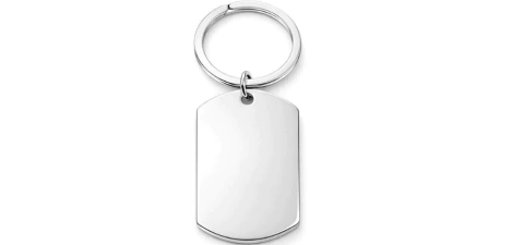 Chaveiro Tag Retangular Aço Inox Hipoalergênico - comprar online