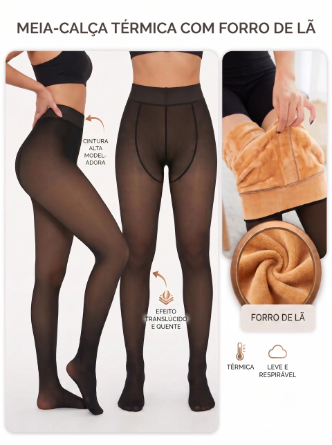 Meia calça peluciada