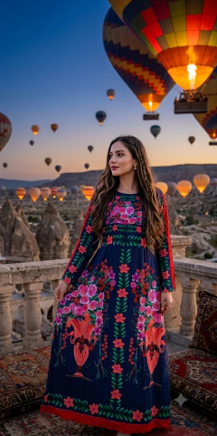Vestido indiano de viscose estampado