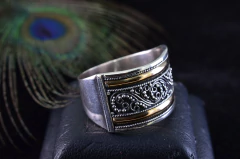 Anel em prata 925 com ouro 14k na internet