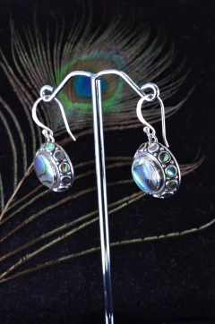 Brincos em prata 925 com abalone - comprar online