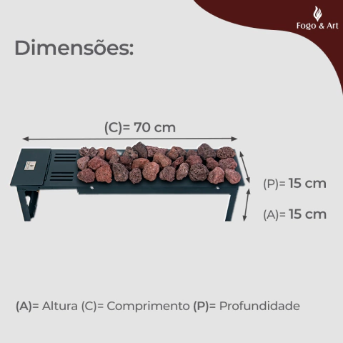 Lareira Luna - Fogo & Art | Lareiras a Gás e Ecológicas