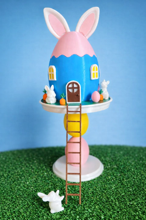 Pote de Doces Decorativo de Páscoa Coelho 3D