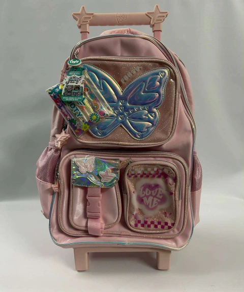 MOCHILA FOOTY CARRO GRANDE MARIPOSA Y BRILLOS (FX26341)