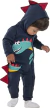 Pijama Macacão Infantil Menino Lúdico Dinossauro Azul Marinho