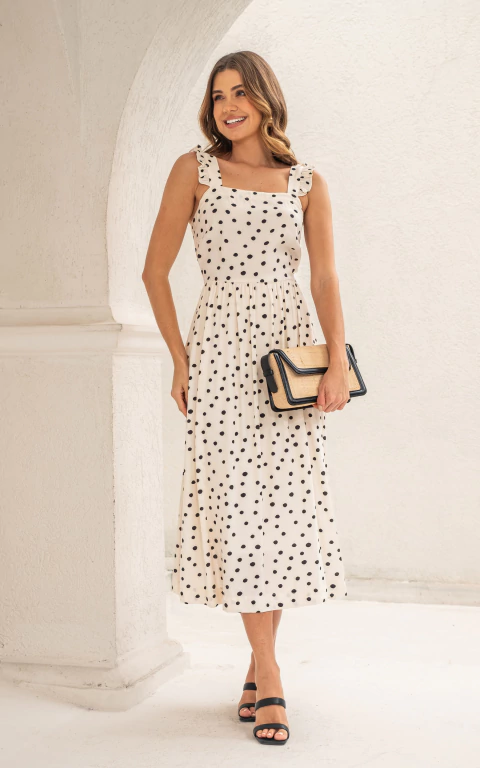 Vestido Viscose Estampa Exclusiva Balle Creme