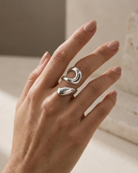 Anillo Sculpted Liquid Silver