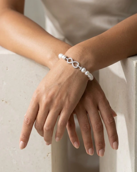 Pulsera Perlas Infinito