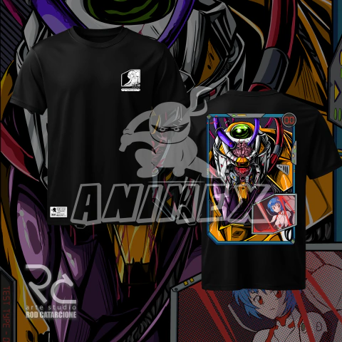 CAMISETA CLASSICA EVA00 LARANJA/AMARELO