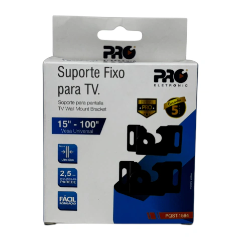 Proeletronic Suporte de TV Fixo Universal PQST-1584 15 a 100 Polegadas até 120kg