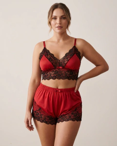 Baby Doll Cropped em Poliamida com Renda -- Conforto e Delicadeza - comprar online