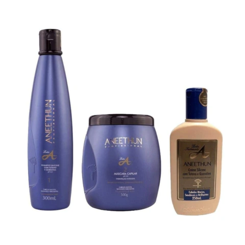 Kit Aneethun Linha A Shampoo 300 ml + Creme 250ml + Máscara 500g
