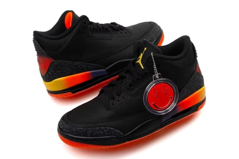 Tênis Jordan 3 J Balvin Preto e Laranja